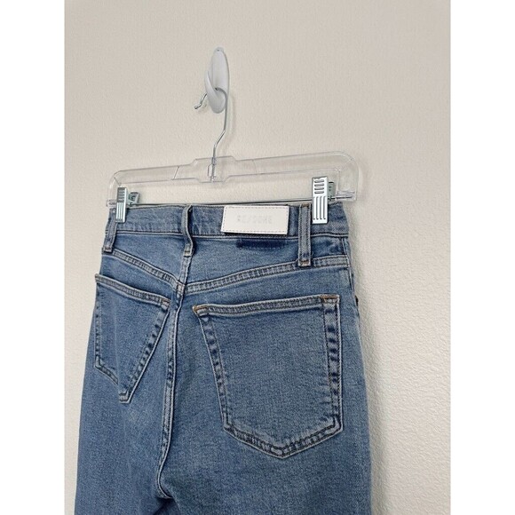 Re/Done Women's 90s High Rise Ankle Crop Button Fly Jeans Light Wash Blue Sz 25 - Picture 6 of 9